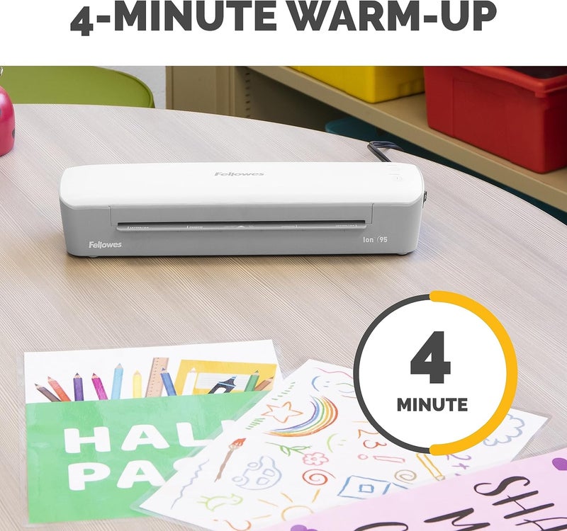 Fellowes Ion 95 Thermal Laminator for Home, School or Office with 15 Pouch Starter Kit, Easy to Use, Quick Warm-Up, Jam-Free (5247201) - Image 4